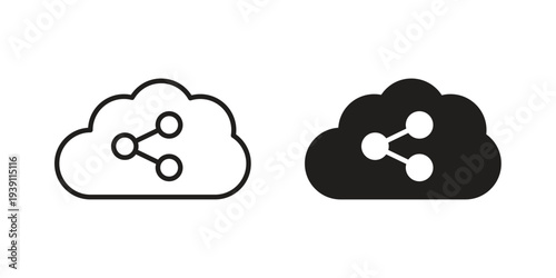 Cloud share icon symbol set. Icon design vectors