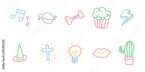 Neon Doodle Kids Drawing 