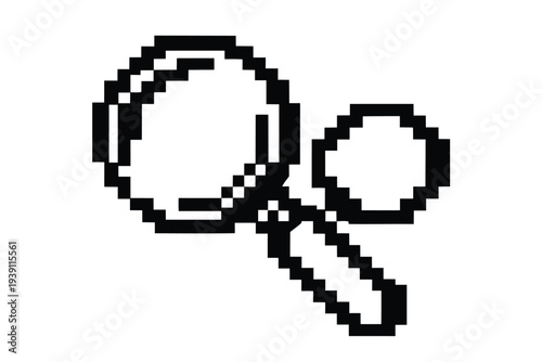 Vintage Pixel Art Investigation Tool Silhouette for Retro Computer Graphics