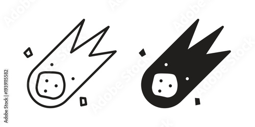 Comet icon symbol set. Icon design vectors