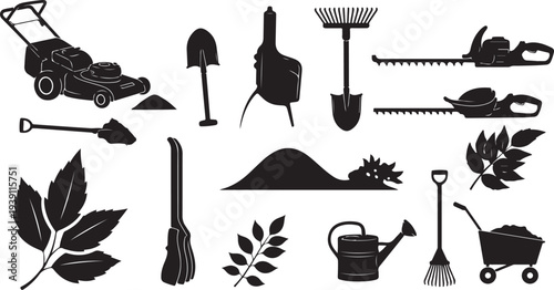 Gardening tools and equipment for yard work and landscaping projects