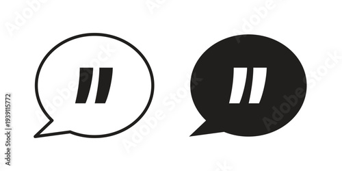 Comment quote icon symbol set. Icon design vectors
