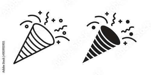 Confetti icon symbol set. Icon design vectors