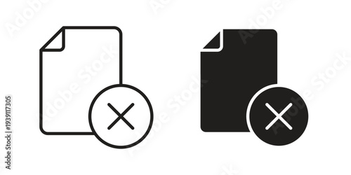 Delete Document icon symbol set. Icon design vectors