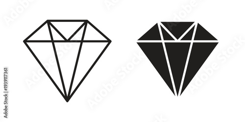 Diamond icon symbol set. Icon design vectors