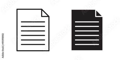 Document icon symbol set. Icon design vectors