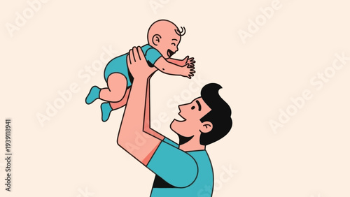 Man Holding Baby in the Air.