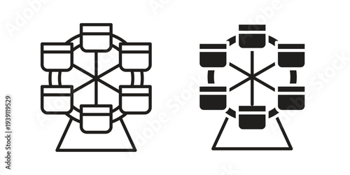 Ferris wheel icon symbol set. Icon design vectors