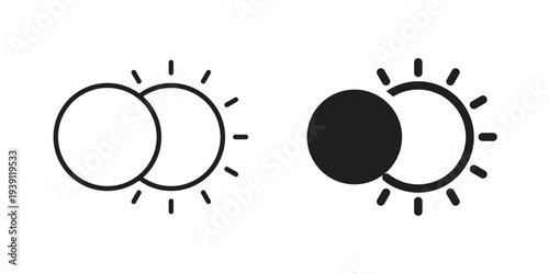 Eclipse icon symbol set. Icon design vectors