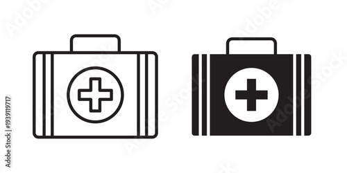 First aid kit icon symbol set. Icon design vectors