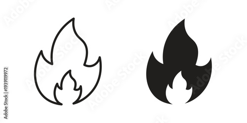 Flame icon symbol set. Icon design vectors