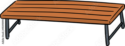 Hand drawn illustration of bench