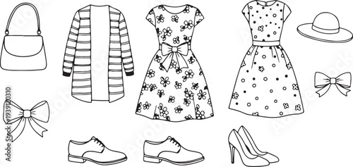 Set of 8 fashion icons vector