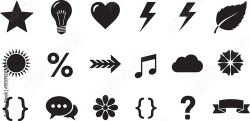 Set of 20 universal icons vector