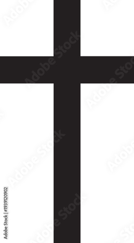 Christian cross vector silhouette illustration religious symbol line art design