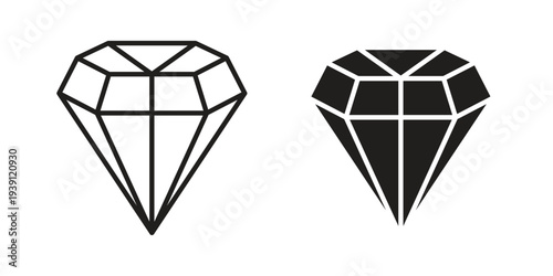 Gem icon symbol set. Icon design vectors