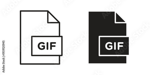 Gif icon symbol set. Icon design vectors