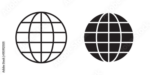 Globe icon symbol set. Icon design vectors