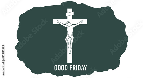 Good friday crucifixion icon with symbolic cross