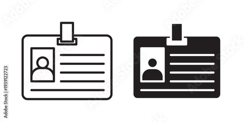 ID badge icon symbol set. Icon design vectors