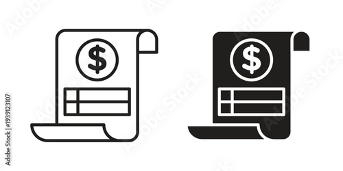 Invoice icon symbol set. Icon design vectors