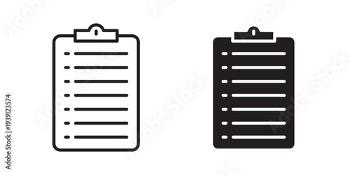 List icon symbol set. Icon design vectors