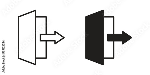 Log out icon symbol set. Icon design vectors