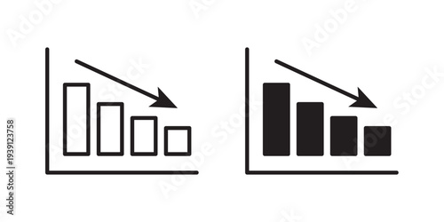 Loss Chart Icon symbol set. Icon design vectors