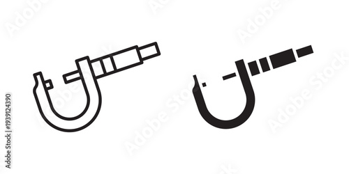 Micrometer icon symbol set. Icon design vectors