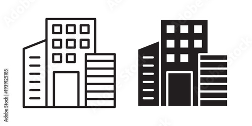Office Building icon symbol set. Icon design vectors