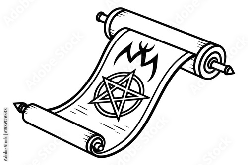 Cursed Magic Scroll Rolled Shape  Simple Black Fla (14) SVG Vector Illustration
