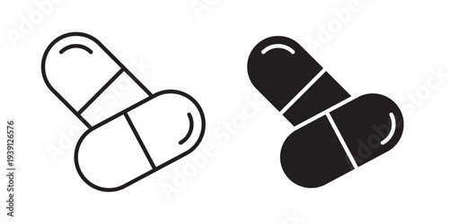 Pills and Tablets icon symbol set. Icon design vectors