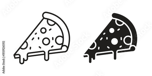 Pizza slice icon symbol set. Icon design vectors