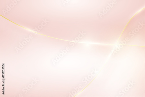 高級感　くすみピンク　ゴールド曲線グラデーション抽象背景デザイン