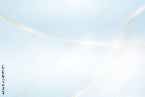 高級感 　水色　ゴールド曲線グラデーション抽象背景デザイン