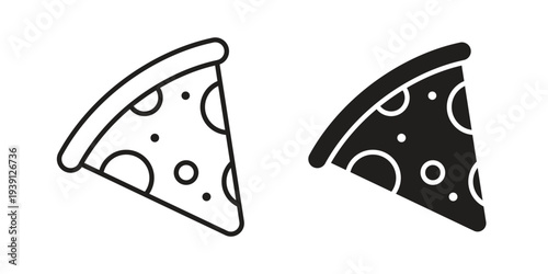 Pizza slice icon symbol set. Icon design vectors