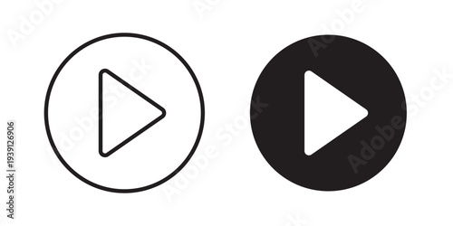 Play icon symbol set. Icon design vectors