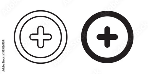 Plus icon symbol set. Icon design vectors