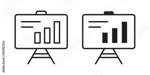 Presentation icon symbol set. Icon design vectors