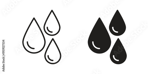 Raindrops icon symbol set. Icon design vectors