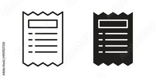 Receipt icon symbol set. Icon design vectors
