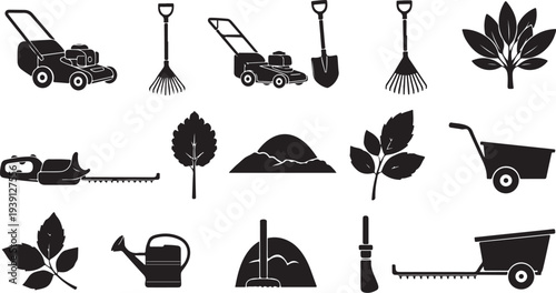 Gardening tools and equipment for yard work and landscaping projects