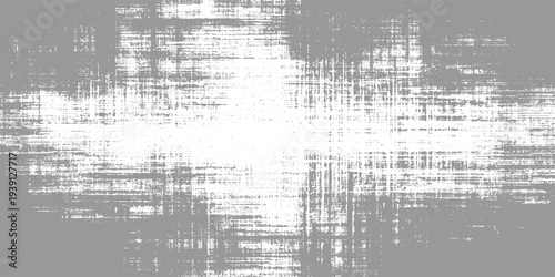 Textured gray and white abstract background with distressed grid pattern and scattered dots
