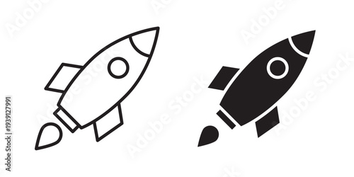 Rocket launch icon symbol set. Icon design vectors