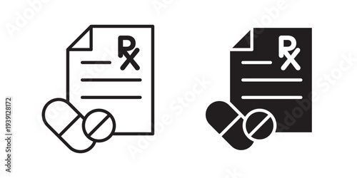 RX icon symbol set. Icon design vectors