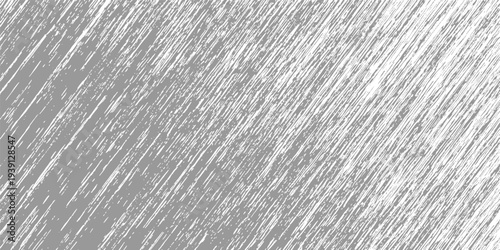 Gray background with dense white diagonal scribbled lines resembling rain or texture pattern
