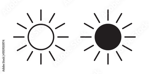 Sun icon symbol set. Icon design vectors