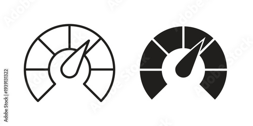 Tachometer icon symbol set. Icon design vectors