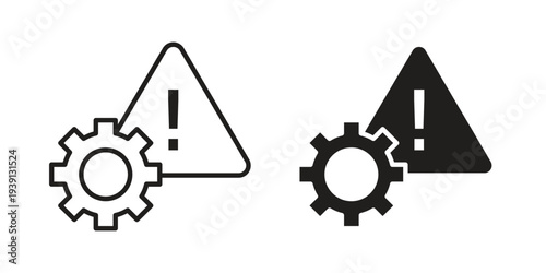 Technical warning icon symbol set. Icon design vectors