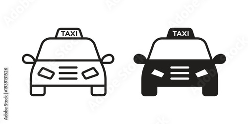 Taxi icon symbol set. Icon design vectors